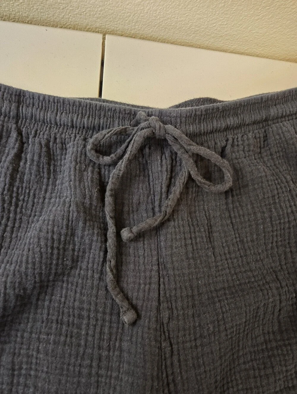 Jessica Simpson Cotton Gauze Cropped Lounge Pants Black Size XL